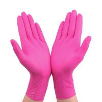 Pink Gloves Disposable Nitrile Rubber Latex Gloves Universal Kitchen Household Cleaning Gardening Purple Black Gloves 100pcs