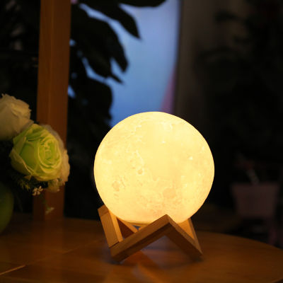 สร้างสรรค์ 3D พิมพ์โคมไฟดวงจันทร์ USB ชาร์จไฟดวงจันทร์แตะ LED โคมไฟข้างเตียงโคมไฟดวงจันทร์ไฟกลางคืน .