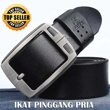 Baieku Tali Ikat Pinggang Pria Bahan Kulit - B1100 - Black