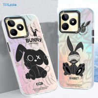 เคส Tizzie เคสมือถือ Realme เอชพี,C35 C55 C53 C25S C33 C31 C30 C30S C21Y C25Y C15 C3 6i C12 C2 8 5G Pro A1K Narzo C20A เลเซอร์ไล่ระดับสีกระต่ายบันนี่เคสแข็งดองเซียง