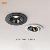 ZZOOI 1PCS round dimmable anti-glare LED recessed downlight 7W 9W 12W LED ceiling spotlight adjustable angle spotlight home lighting