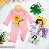 (NEW) Bộ tay dài quần dài cho bé gái, thiết kế bánh bèo, Size 80-170, hàng chính hãng Minlybaby - UnibabyStore -DBG1107