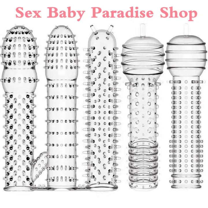 Vibrating Sex Toy Male Set Crystal Sleeve Silicone Spike Condom Adult Sex Toys Couple High 0291