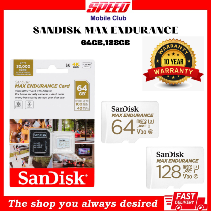 SanDisk MAX Endurance 64GB Class 10 UHS-I U3 V30 MicroSDXC Memory Card And Adapter  1