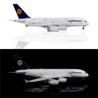 Lufthansa Airbus A380 Super Jumbo Airplane Model with LED Cockpit &amp; Cabin Lights With Stand