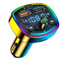 Wireless Bluetooth 5.0 Car FM Transmitter PD 20W Type-C Dual USB 4.2A Fast Charger Handfree MP3 Music TF Card U disk Car Chargers