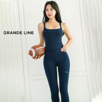 ~ [GRANDE Line] เสื้อครอปท็อป แขนกุด สไตล์เกาหลี สําหรับออกกําลังกาย เล่นโยคะ ฟิตเนส