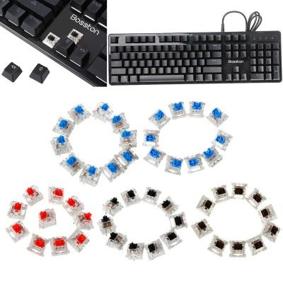 ：“{—— 10Pcs 3 Pin Mechanical Keyboard Switch  Replacement For Gateron Cherry MX  Blue Red Brown Black Colors Dropshipping