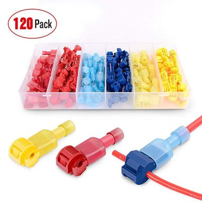 ☒❧✵ T-Tap Wire Connectors Self-Stripping Quick Splice Electrical Wire Terminals Insulated Male Quick Disconnect Spade Terminals