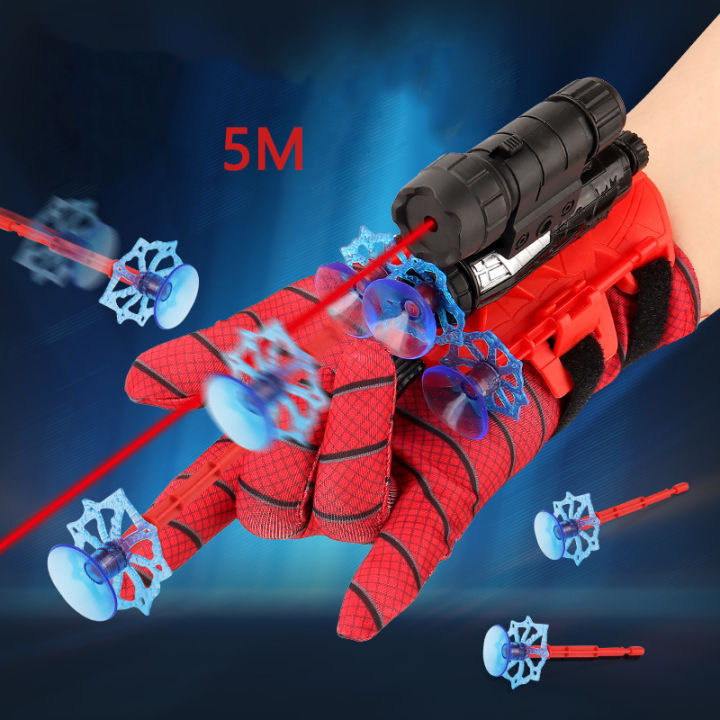 Spider Man Web Shooters Wrist Suction Cup Spider Silk Launcher for Kid ...