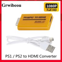 Grwibeou For PS1 / PS2 to HDMI Adapter Converter Up to 1080P Output For Monitor Projector Convert Video/Audio Game Plug and Play Adapters