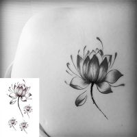 waterproof stickers women Lotus flower Temporary Tattoo Stickers Body Art Waterproof Tattoo