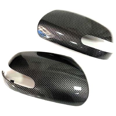 Car Carbon Fiber ABS Side Rearview Mirror Cover Wing Mirror Shell Cap Housing Car Mirror Housing(1PCS RIGHT+1PCS LEFT) for Kia Forte 2009-2012 87616-1M000EB