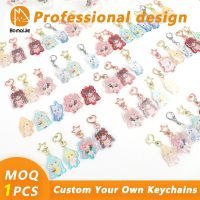 【CW】☏♛  Bomaijie Custom Logo Keychain Cartoon Pendant Photo Flash Transparent Printing Personality Anime Chains