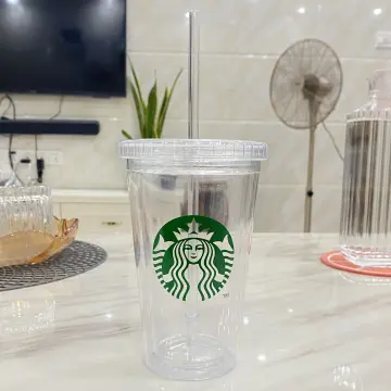 promotion Starbucks double tail reusable plastic grade cup 16oz