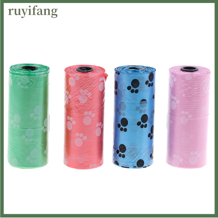 ruyifang-10x-rolls-pet-dog-puppy-cat-poo-poop-ขยะทิ้งถุงทำความสะอาด