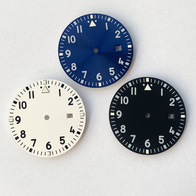 นาฬิกาอุปกรณ์เสริมพื้นผิว 33.5mm สีฟ้า สีขาว หน้าปัดสีดำเหมาะสำหรับ miyota82152813