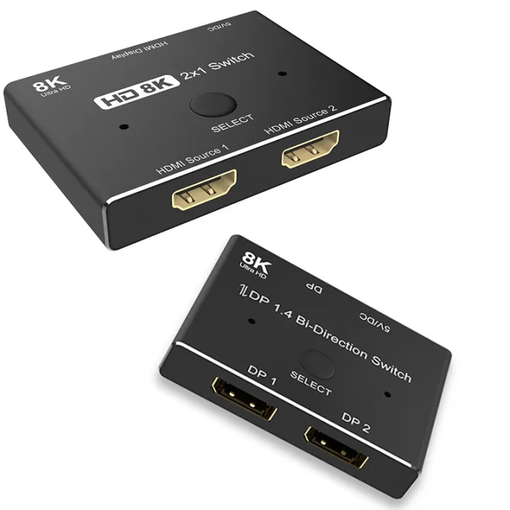 HDMI 2.1 8K Switch 2 In 1 Out 8K60Hz 4K120Hz HDMI Switch VS DP 1.4