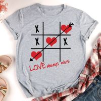 Lovers Tshirt Cotton Love Always Win Letter Print Tshirts Tees Valentine Day