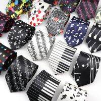 Hot Classic Men 39;s Music Tie Piano Guitar Musical Notes Star Poker Necktie Smooth Soft Black Wihte Novelty Accessories Ties Gift