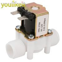 Yulikeit ช่องวาล์วน้ำโซลินอยด์ไฟฟ้าพลาสติก12V G1/2นิ้ว NC สำหรับหัวจ่ายน้ำ