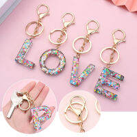 แฟชั่น Love Sequins Letter Key Chain น่ารัก26ตัวอักษรภาษาอังกฤษ Keyring กระเป๋าถือจี้ Accessorie รถ Trinket กระเป๋าสตางค์เอว Charm