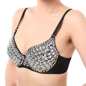 GOTHIC Spike Rivet Metallic Push Up Bra