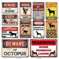 INEED Decor Warning Animals Vintage Tin Sign Beware of Danger Metal Plate Wall Decor Outdoor Scenic Area Wild Beast Warning Sign