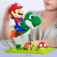 DIY Super Flying Ma Bros Starter Mini Bricks Yoshi Cartoon Anime Figures Model Series Building Blocks Educational Toy for Childr