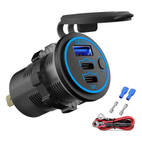 12V USB Car Charger Adapter with Power Switch Fast Charge for Car Boat RV Marine ATV