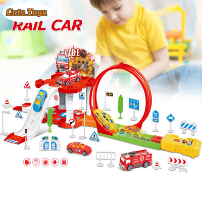 【Cute Toys】 Track Roller Coasters Toy Classic Rail Car Assembled Toy For Children Gifts