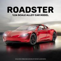 1:24 Scale Tesla Roadster รถโลหะผสมรุ่นรถ Diecast Sound Light รถคนรักคอลเลกชันวันเกิดสำหรับเด็กของขวัญโลหะของเล่นเด็ก