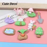 【Cute Deco】Cartoon Tianyuanfeng Small Farm ( 9 Types) Purple Bottom Flower / Dirt Road Hut Charm Button Deco/ Cute Jibbitz Croc Shoes Diy / Charm Resin Material For DIY