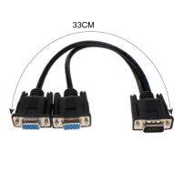 Mini Komputer untuk Dual 2 Monitor Adapter Male To Female VGA Splitter Kabel untuk Laptop Desktop PC Wanita VGA kabel Splitter