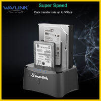 Wavlink USB 3.0ถึง SATA I/ii/iii Dual Slot External HDD Docking Station SSD พร้อมฟังก์ชั่น Offline Clone Replicator รองรับ USB3.0 5Gbps และฟังก์ชั่น OTG สำหรับ2.5หรือ3.5in HDD รองรับ2X16TB