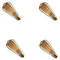 {ร้อน} 4ชิ้น/ล็อต ST58 Edison 40W E27 Retro Dimmable ตกแต่งหลอดไฟหลอดไส้ AC220 240V สำหรับ