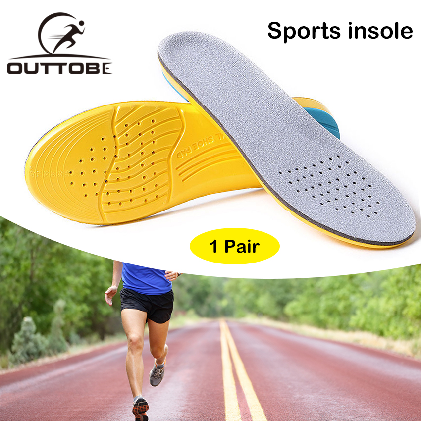 Running Hiking Shock Absorption Cushioning Sports Insoles for Men and Women Velvet Surfaces Soft Inner Sole for Trainers Foot Pain Climbing 2 Pcs 