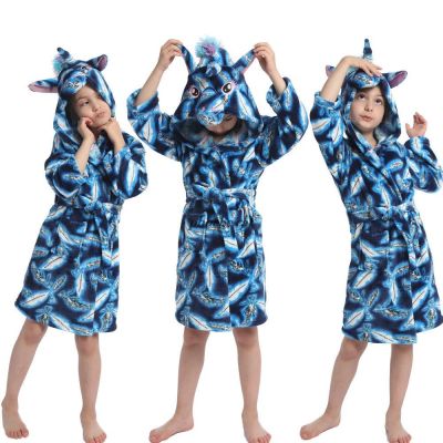 {Xiaoli clothing} เด็ก Toweling Unicorn Robe Soft Bath Robe เด็กวัยหัดเดิน Nightrobe ชุดนอนการ์ตูนสัตว์ Casual Home เด็กทารกเสื้อคลุมอาบน้ำ