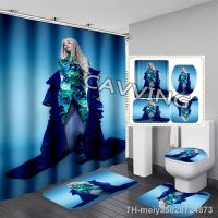 【hot】◇  Ava Printed  Shower Curtain Anti-slip Set Toilet Rugs K04