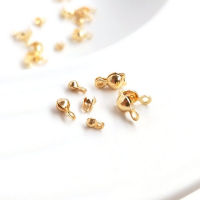 50PCS 3MM 4MM Ball Chain 14K Gold สีทองเหลืองลูกปัดฝาครอบ Clasps เครื่องประดับทำอุปกรณ์ Diy-DCVS STORE