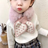 ❇✈◘  Cute Soft Plush Baby Girl Scarf Winter Thick Warm Faux Fur Girls Scarves Bows Neck Warmer Neckerchief Children Kids