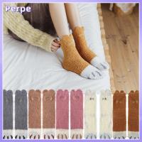 PERPE Fluffy Christmas gift Thickening Sleep Bed Sock Animals Floor Socks Paw pattern Cashmere Sox Coral velvet socks