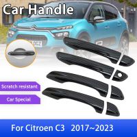 【CW】 Carbon Door Handle Cover Trim for Citroen C3 2017 2018 2019 2020 2021 2022 2023 Car Accessories Stickers