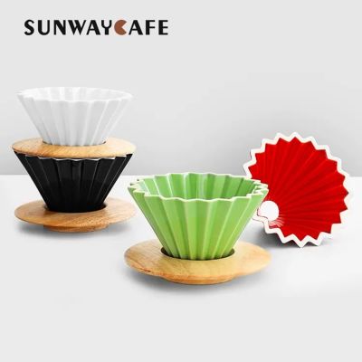 New Arrival Espresso Coffee Filter Cup Ceramic Pour Over Coffee Maker with Stand V60 Funnel Dripper Coffee Accessories