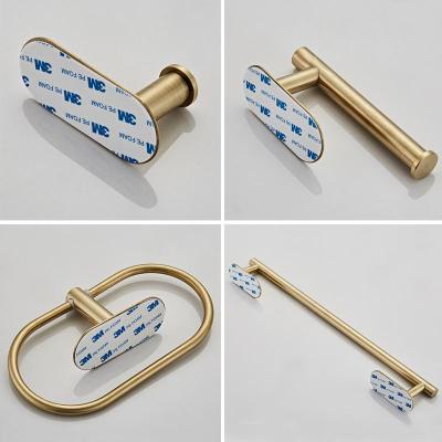 Brushed Gold Bathroom Hardware Set Robe Hook Towel Bar Toilet Paper Holder Bath Bathroom Accessories