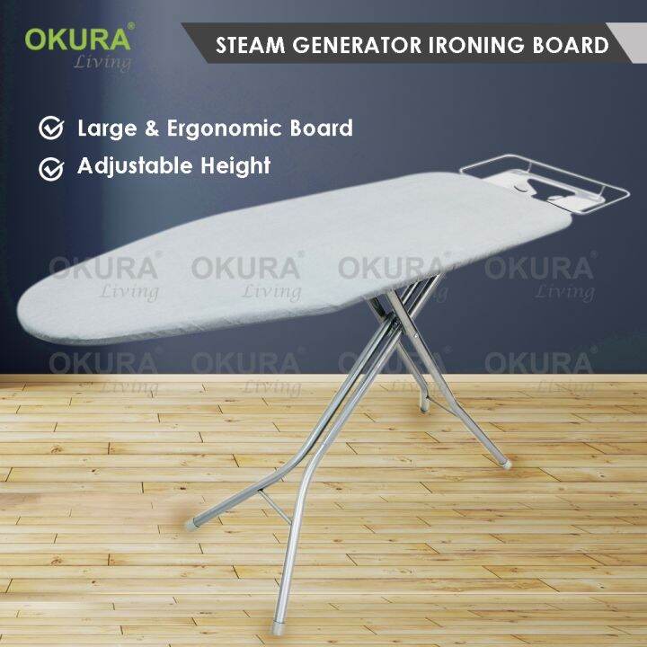 OKURA Steam Gemesh Top Ironing Board 48 x 17 ( 120cm x 42.5cm ) Cotton