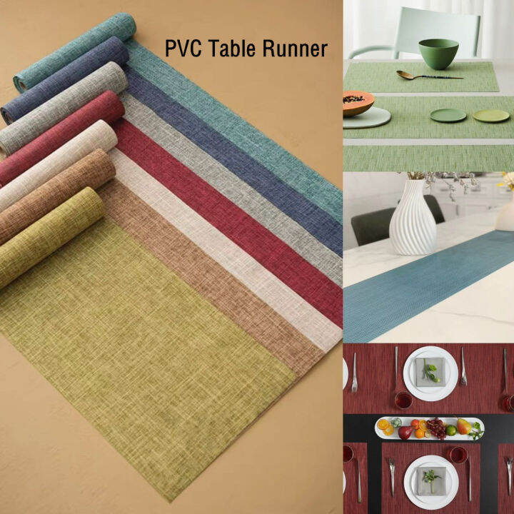 VISHINE PVC Long Table Runner Home Dining Room Banquet Decorate Table