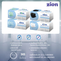 Zion Mask หน้ากากอนามัย หนา 3ชั้น 1กล่อง 50ชิ้น (สีดำ,ขาว,ฟ้า,เขียว)