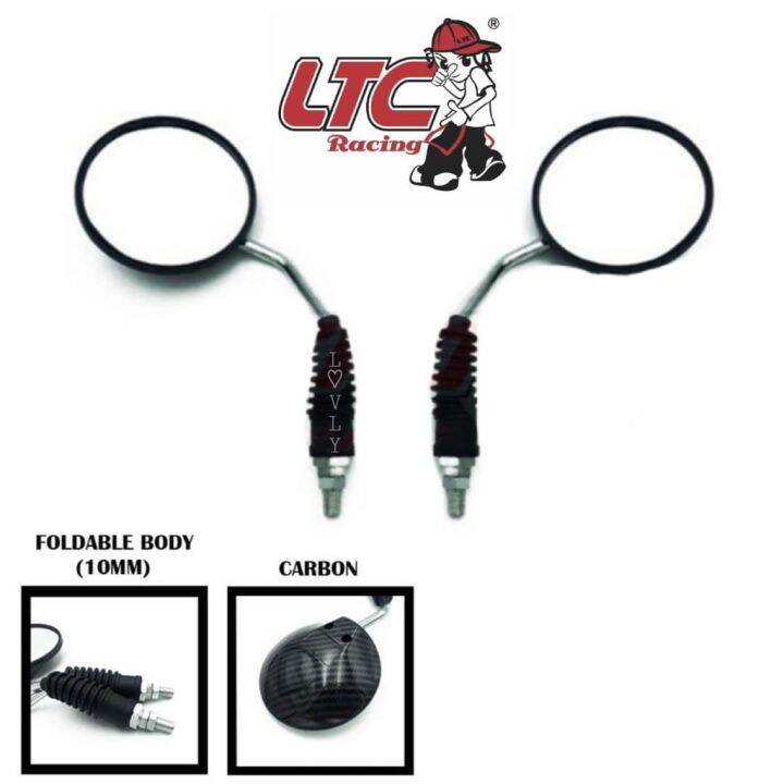 MOTORCYCLE FOLDING SIDE MIRROR UNIVERSAL CARBON & SILVER Lazada PH