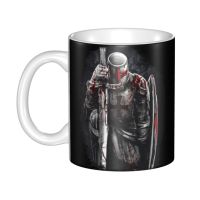 Customized Brave Rosary Crusader Warrior Coffee Mugs DIY Medieval Shield Cross Knights Templar Ceramic Milk Tea Cup